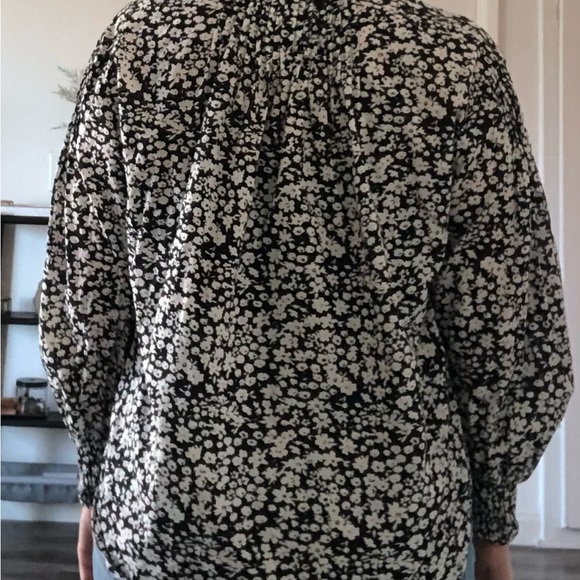 Apiece Apart Yerba Black and White Floral Button Up Cotton Blouse XS - Picture 6 of 10